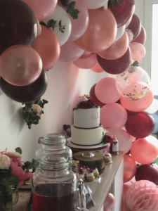 Décoration - baby shower - rose - sweet table - Bordeaux