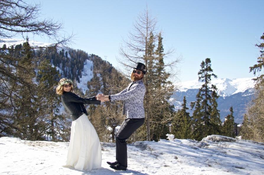 mariage à la neige - crédit photo Elise Jourdan - Enjoy Evènements Lyon